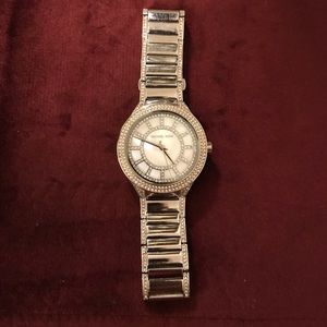 Silver Michael Kors MK 33-11 watch with crystals